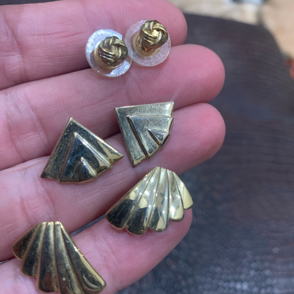 Mixed Gold Earring Set - Picture 4 of 5